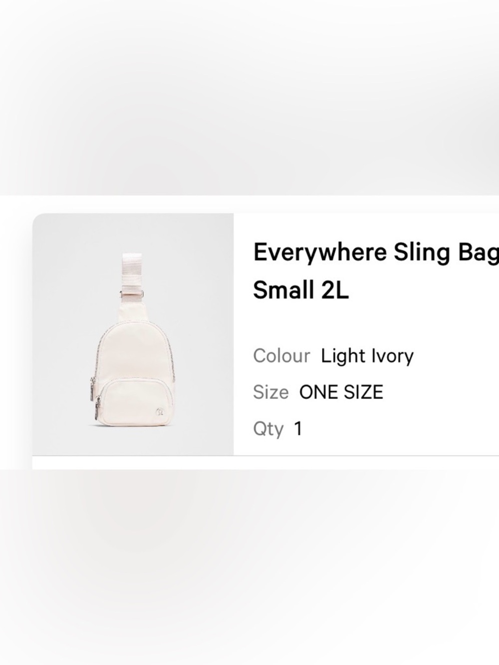 Lululemon Everywhere Sling Bag
Small 2L